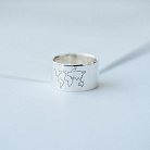 Серебряное кольцо с гравировкой "Карта мира" 112143м от ювелирного магазина Оникс - 1