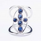 Золотое кольцо с синими сапфирами и бриллиантами к678he от ювелирного магазина Оникс - 2