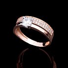 Золотое помолвочное кольцо с фианитами к03850 от ювелирного магазина Оникс - 2