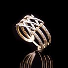 Эксклюзивное золотое кольцо с фианитами к04277 от ювелирного магазина Оникс