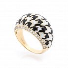 Золотое кольцо с эмалью и бриллиантами 4528-1300 от ювелирного магазина Оникс