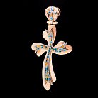 Золотой православный крестик с эмалью п00538 от ювелирного магазина Оникс