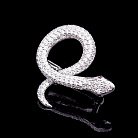Серебряная брошь "Змея" с фианитами 16092 от ювелирного магазина Оникс