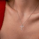 Хрестик з діамантами (біле золото) пб0350nl от ювелирного магазина Оникс - 1