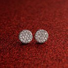 Серебряные серьги - пусеты с фианитами 121916 от ювелирного магазина Оникс - 4