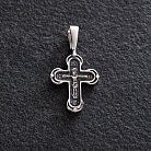 Серебряный крест "Распятие. Спаси и сохрани" с чернением 132705 от ювелирного магазина Оникс