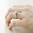 Помолвочное золотое кольцо (фианиты) к04685 от ювелирного магазина Оникс - 4