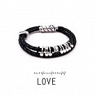 Кожаный браслет Morza Magellan Love (Любовь) со вставками из серебра M0106-L12 от ювелирного магазина Оникс