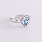 Серебряное кольцо (фианиты, кварц) 1536/1р-QLB от ювелирного магазина Оникс