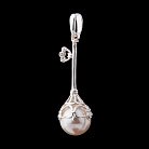 Серебряная подвеска ключик (фианиты, искусственный жемчуг) 132425 от ювелирного магазина Оникс