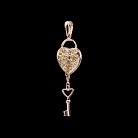Золотая подвеска "Сердце и ключик" с фианитами п02444 от ювелирного магазина Оникс - 4