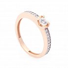 Золотое помолвочное кольцо с фианитами к03840 от ювелирного магазина Оникс