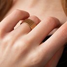 Широкое кольцо "Энид" в желтом золоте к07359 от ювелирного магазина Оникс - 9