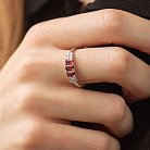 Серебряное кольцо с пиропами и фианитами GS-01-063-4110 от ювелирного магазина Оникс - 3
