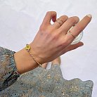 Жесткий золотой браслет "Сердечко" б02775 от ювелирного магазина Оникс - 1