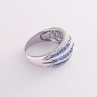 Золотое кольцо с синими сапфирами и бриллиантами R12484Saj от ювелирного магазина Оникс - 2