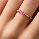Золотое кольцо "Аннабель" с розовым фианитом к07181 от ювелирного магазина Оникс - 2
