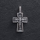 Срібний православний хрестик з чорнінням "Розп'яття. Божа Матір" Втілення". П'ять святителів" 13437 от ювелирного магазина Оникс - 4