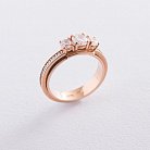 Золотое кольцо "Любил, люблю и буду любить" к03102 от ювелирного магазина Оникс - 2