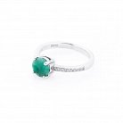 Срібний перстень (смарагд, фіаніт) 112010 от ювелирного магазина Оникс - 1