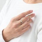 Золотое кольцо на две фаланги с фианитами к05510 от ювелирного магазина Оникс - 3