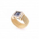 Эксклюзивное золотое кольцо с фианитами к03624 от ювелирного магазина Оникс