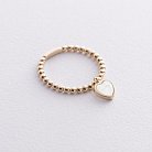 Шариковое золотое кольцо "Сердечко" с перламутром к07950 от ювелирного магазина Оникс - 7