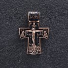 Золотой православный крест "Распятие. Ангел Хранитель" п02885 от ювелирного магазина Оникс - 4