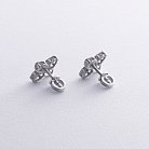 Серебряные серьги - пусеты "Клевер" 7084 от ювелирного магазина Оникс - 2