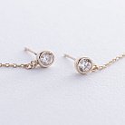 Золоті сережки "Монетки на ланцюжку" з фіанітами с08709 от ювелирного магазина Оникс - 2