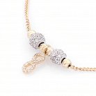 Золотой браслет "Бабочка, сердечко и бесконечность" б02981 от ювелирного магазина Оникс - 1