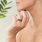 Керамическое кольцо с серебряной вставкой и фианитами 263373 от ювелирного магазина Оникс - 3