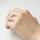 Золотое помолвочное кольцо с фианитом к02599 от ювелирного магазина Оникс - 6