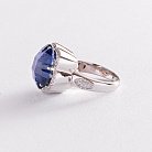 Золотое кольцо "Цветок" с синим сапфиром к1005 от ювелирного магазина Оникс - 4