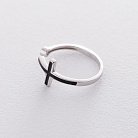 Серебряное кольцо "Крестик" с эмалью 112025 от ювелирного магазина Оникс - 7