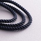 Шелковый синий шнурок с серебряной застежкой (3мм) 18479 от ювелирного магазина Оникс - 1
