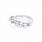 Серебряное кольцо с фианитами Украина (родий) 111298 от ювелирного магазина Оникс - 1