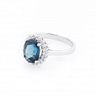 Помолвочное серебряное кольцо (топаз, фианиты) 111466 от ювелирного магазина Оникс - 1