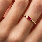 Золотое кольцо "Аннабель" с розовым фианитом к07181 от ювелирного магазина Оникс - 6