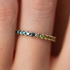 Золота каблучка з доріжкою каменів (сині та жовті діаманти) кб0507di от ювелирного магазина Оникс - 6