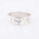 Серебряное кольцо "Love" с фианитом 111939 от ювелирного магазина Оникс