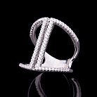 Срібний перстень з фіанітами (родій) 111730 от ювелирного магазина Оникс - 3