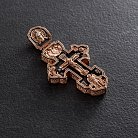 Мужской православный крест "Распятие. Спаси и Сохрани" из эбенового дерева и золота 1003 от ювелирного магазина Оникс