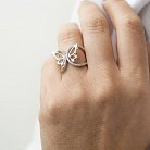 Серебряное кольцо с фианитами "Бабочка" 112038 от ювелирного магазина Оникс - 1