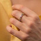 Золотое кольцо с дорожкой разноцветных натуральных камней к07582 от ювелирного магазина Оникс - 8