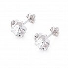 Срібні сережки-пусети "Квітки" з фіанітами 121728 от ювелирного магазина Оникс