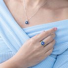 Кольцо с сапфирами и бриллиантами "Цветок" кб0090gm от ювелирного магазина Оникс - 1