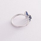 Золотое кольцо "Бабочка" (сапфир, бриллиант) кб0249sth от ювелирного магазина Оникс - 2