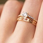 Помолвочное кольцо "Я кохаю тебе" в желтом золоте (фианиты) к07141 от ювелирного магазина Оникс - 1