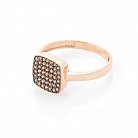 Золотое кольцо с коричневыми фианитами к05728 от ювелирного магазина Оникс - 1